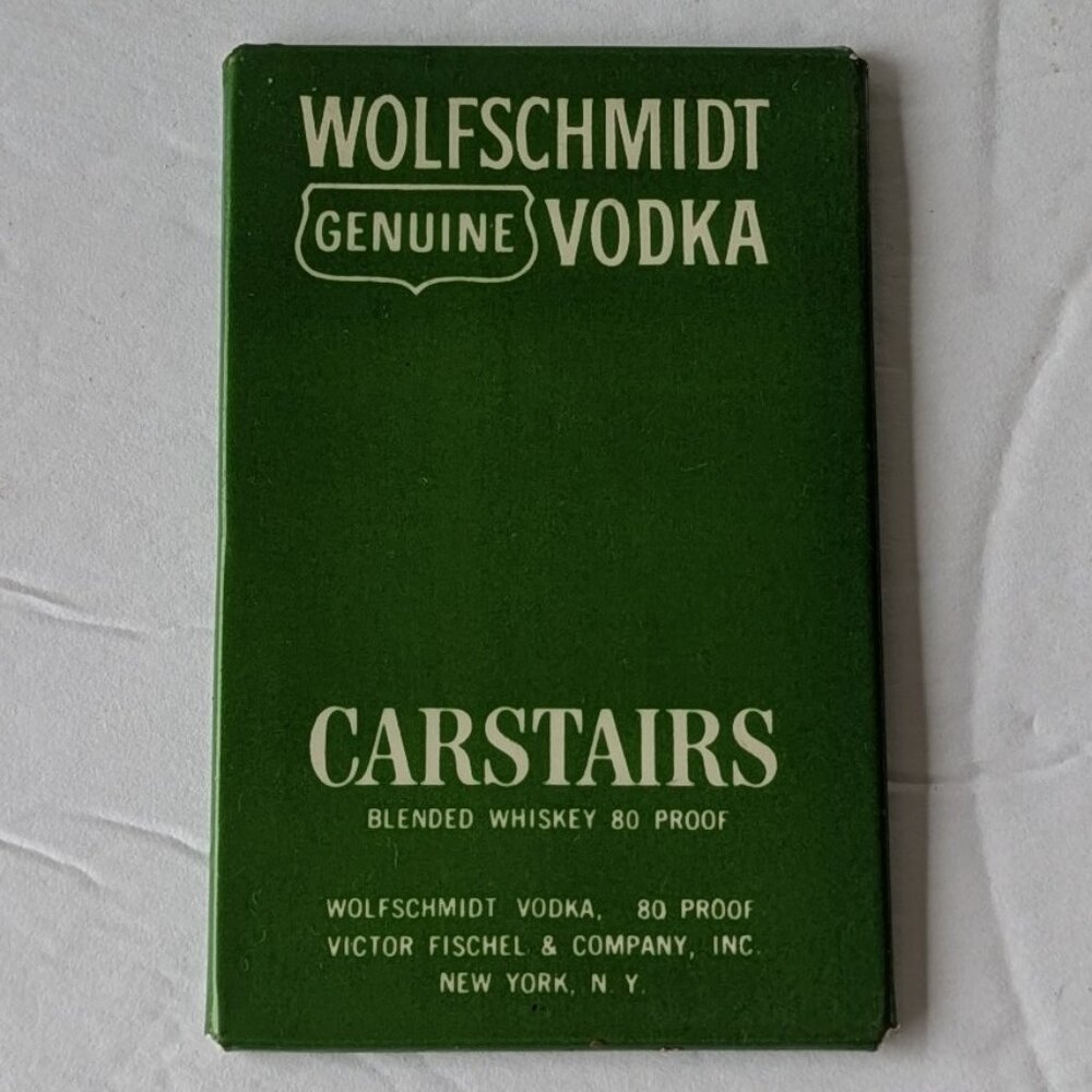 Vintage Wolfschmidt Vodka & Carstairs Whiskey Advertising Pocket Mirror